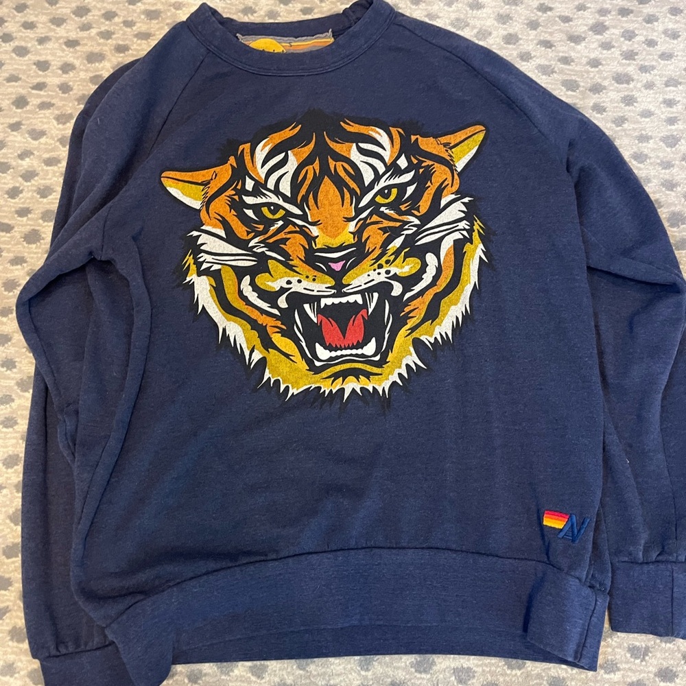 Aviator Nation Navy Tiger Graphic Sweatshirt